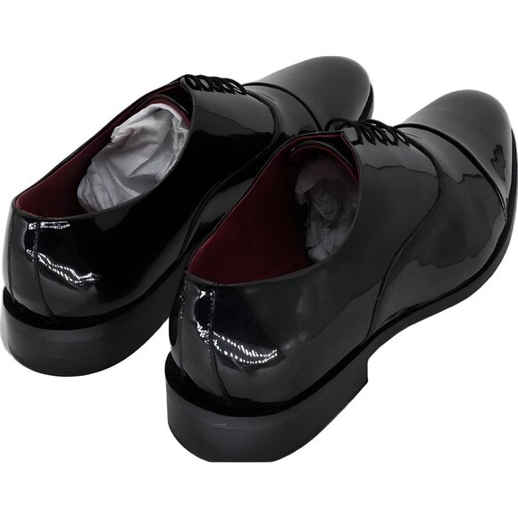 Carlos by Carlos Santana patent tuxedo cap-toe oxford shoes black 14M - Picture 3 of 6